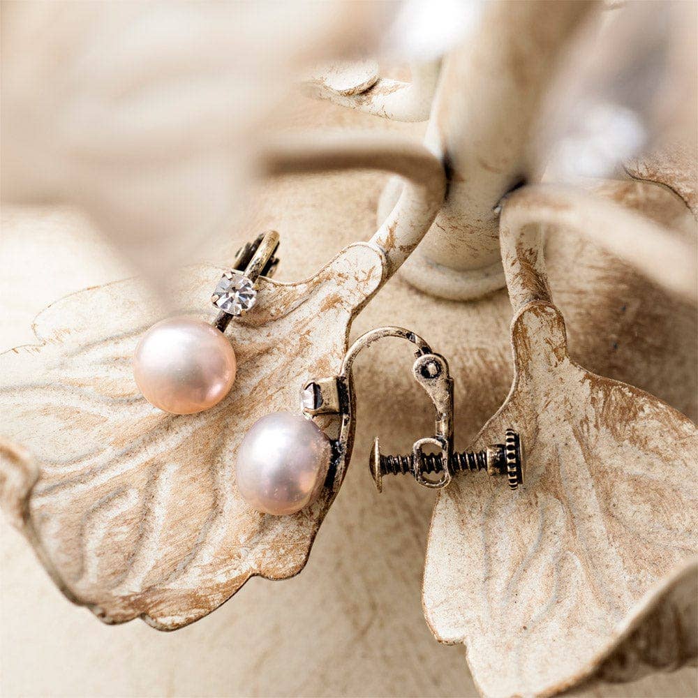 Vintage Pearl & Diamante Clip On Earrings